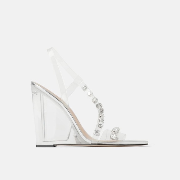 ZARA Embellished Vinyl Wedges - Picture 2 of 6